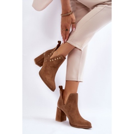 Lewski Shoes Bottes Femme Daim Avec Découpes Gauche 3075 Camel brun 3
