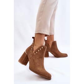 Lewski Shoes Bottes Femme Daim Avec Découpes Gauche 3075 Camel brun 2