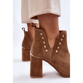 Lewski Shoes Bottes Femme Daim Avec Découpes Gauche 3075 Camel brun 5