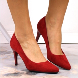 Escarpins en daim rouge Sergio Leone 1396 7