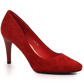 Escarpins en daim rouge Sergio Leone 1396 4
