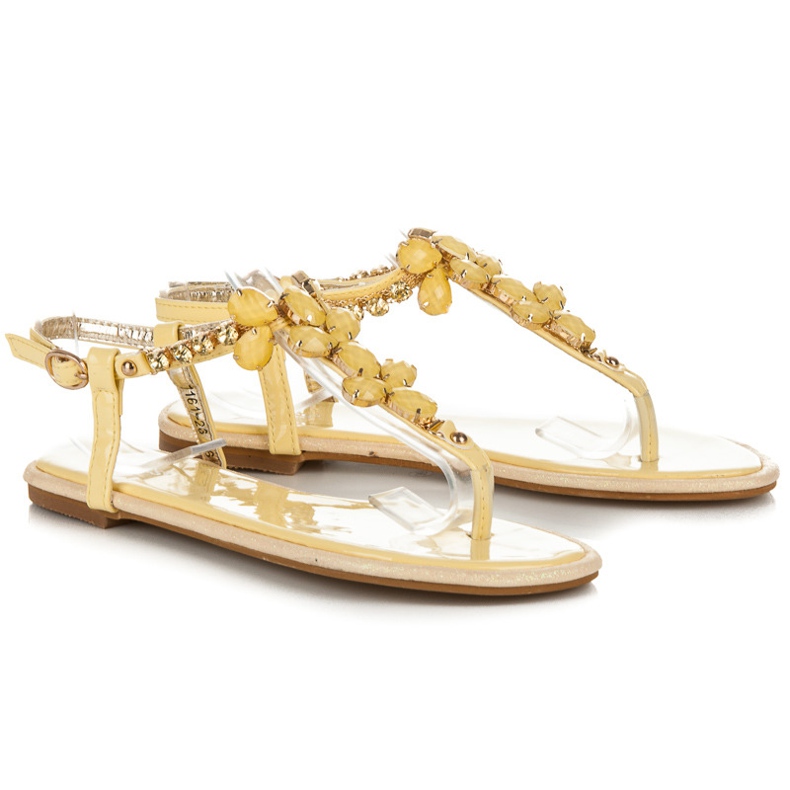 Vices Sandales laquées cristaux jaunes 1