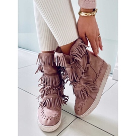 BM Baskets à franges en daim Peggy Pink rose 3