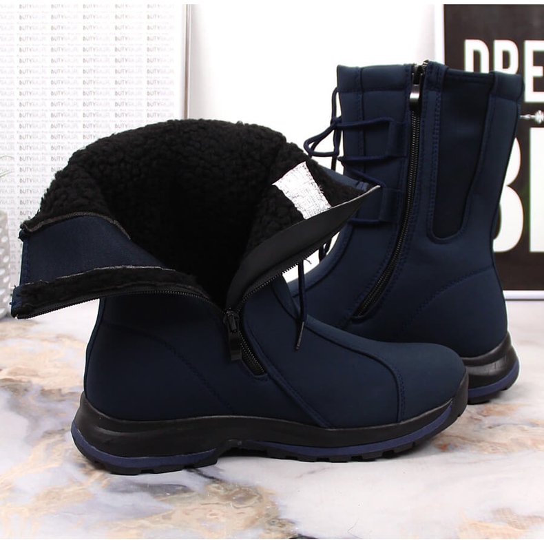Bottes de neige imperméables pour femmes, bleu marine DK 1