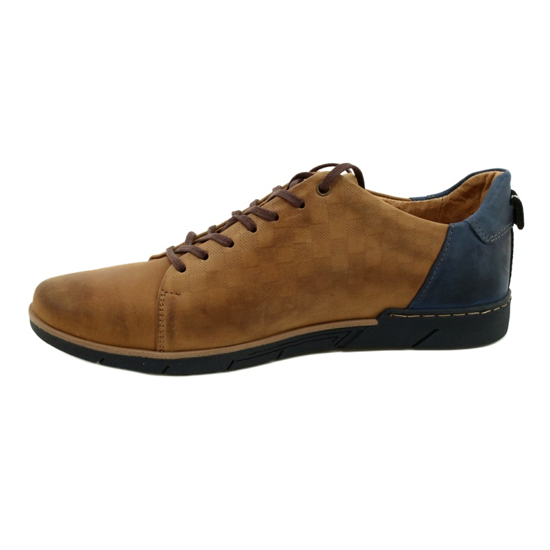 Polbut Chaussures décontractées en cuir pour hommes 2114 rouge beige bleu marine 2