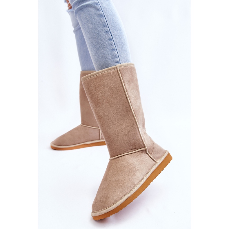 BM Bottes de neige hautes en daim isolées pour femmes beige Reyma 2 BM Bottes de neige hautes en daim isolées pour femmes beige Reyma 2