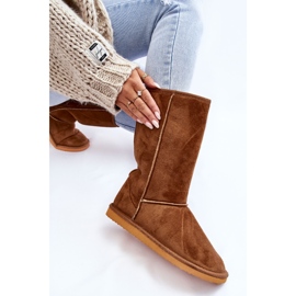 PA1 Reyma Bottes de neige hautes en daim isolées pour femmes Camel brun 5