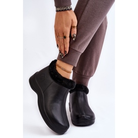 PM2 Bottes de pluie chaudes à enfiler pour femmes Noir Izera 1