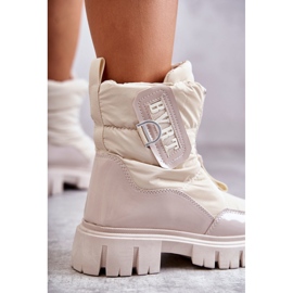 PM1 Bottes de neige chaudes beiges pour femmes avec fermeture éclair Marit 2