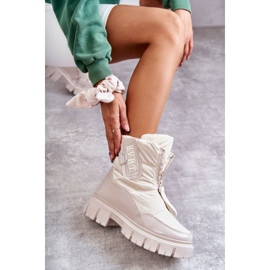 PM1 Bottes de neige chaudes beiges pour femmes avec fermeture éclair Marit 4