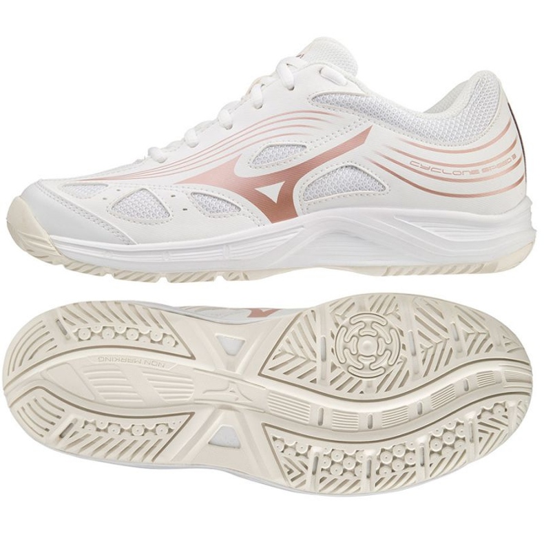 Chaussures de volleyball Mizuno Cyclone Speed ​​​​3 W V1GC218036 blanc blanc 1