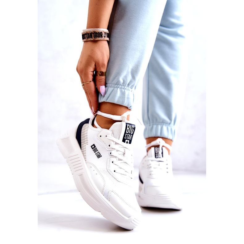 Baskets à la mode Chaussures de sport Big Star JJ274596 Blanc blanche bleu marin 5 Baskets à la mode Chaussures de sport Big Star JJ274596 Blanc blanche bleu marin 5