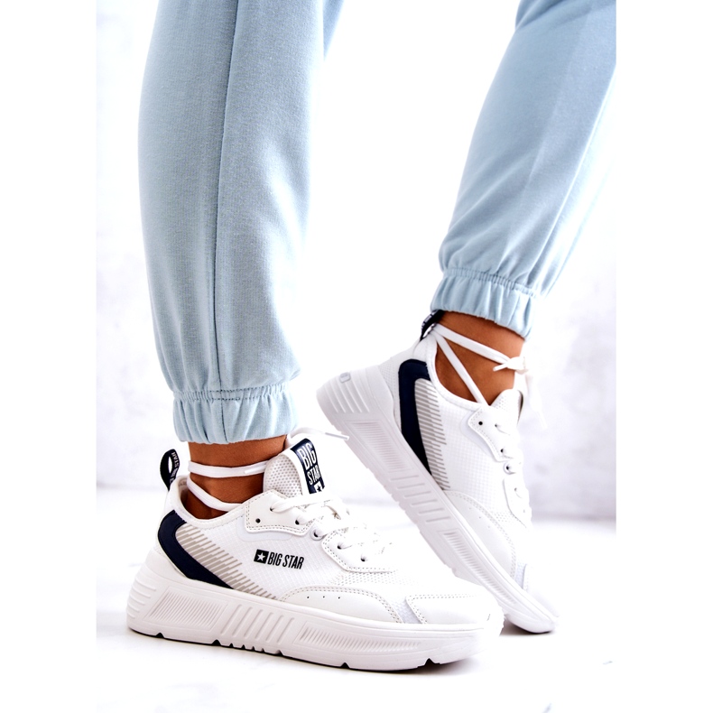 Baskets à la mode Chaussures de sport Big Star JJ274596 Blanc bleu marine 1