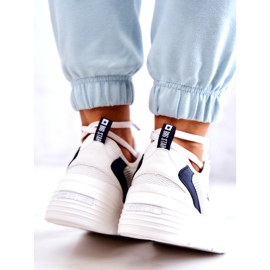 Baskets à la mode Chaussures de sport Big Star JJ274596 Blanc bleu marine 3