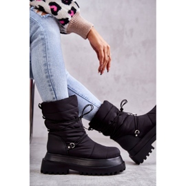 Bottes de neige pour femmes sur la plate-forme noire 4