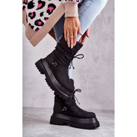 Bottes de neige pour femmes sur la plate-forme noire le noir 1