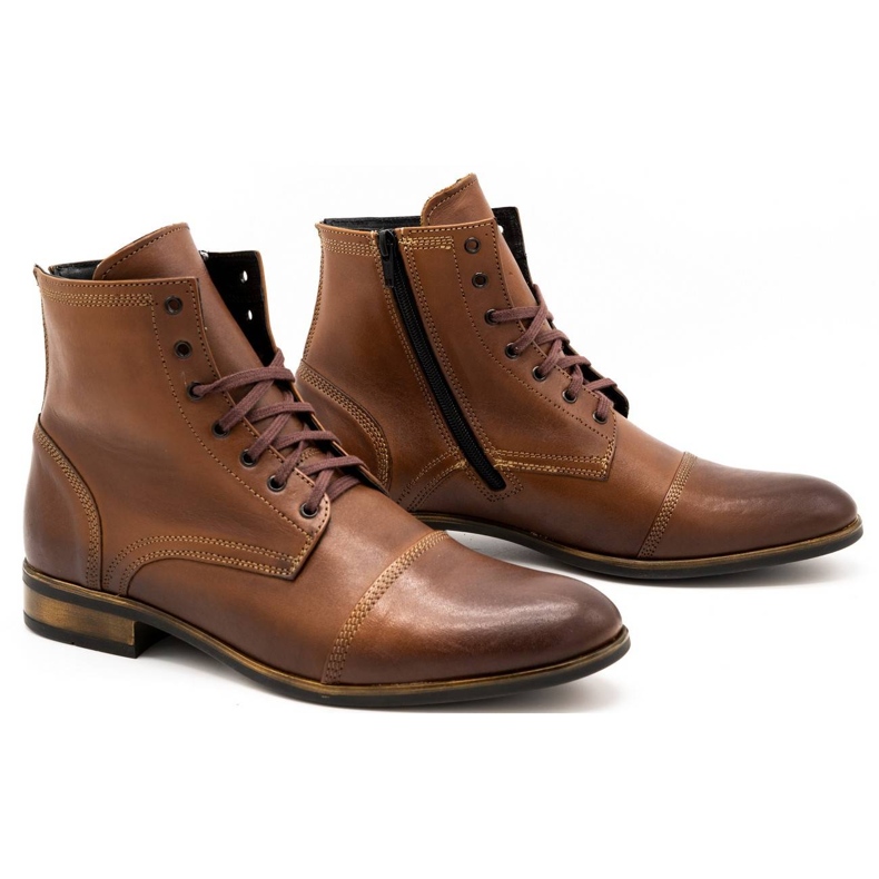 Olivier Bottines Chelsea en cuir pour hommes 287D Św marron brun 2