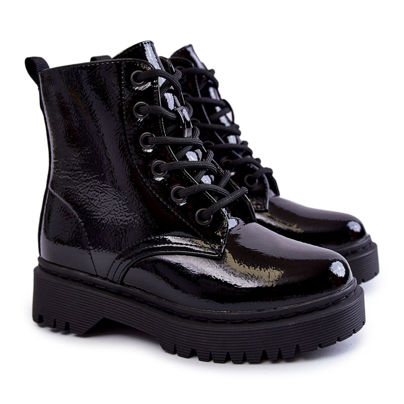 Vinceza Bottes Enfant Laquées Avec Fermeture Éclair Noir Julie 4