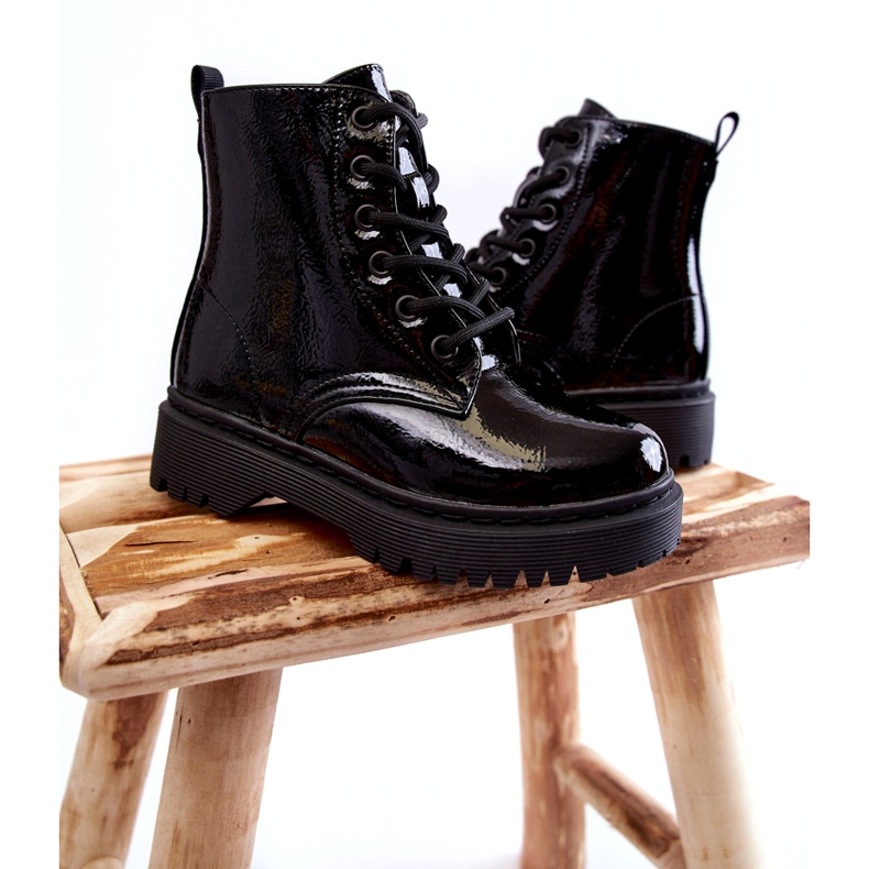 Vinceza Bottes Enfant Laquées Avec Fermeture Éclair Noir Julie 1