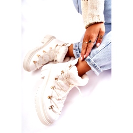 PS1 Bottes Chaudes En Eco-cuir Trappers Blanc Arisa 4