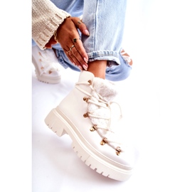 PS1 Bottes Chaudes En Eco-cuir Trappers Blanc Arisa 3