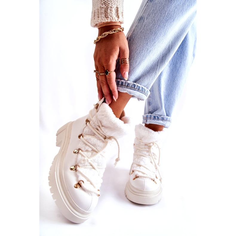 PS1 Bottes Chaudes En Eco-cuir Trappers Blanc Arisa blanche 1 PS1 Bottes Chaudes En Eco-cuir Trappers Blanc Arisa blanche 1