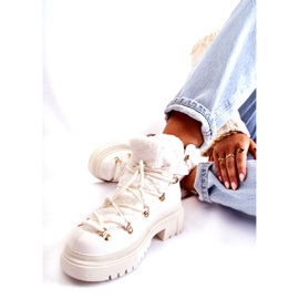 PS1 Bottes Chaudes En Eco-cuir Trappers Blanc Arisa 5