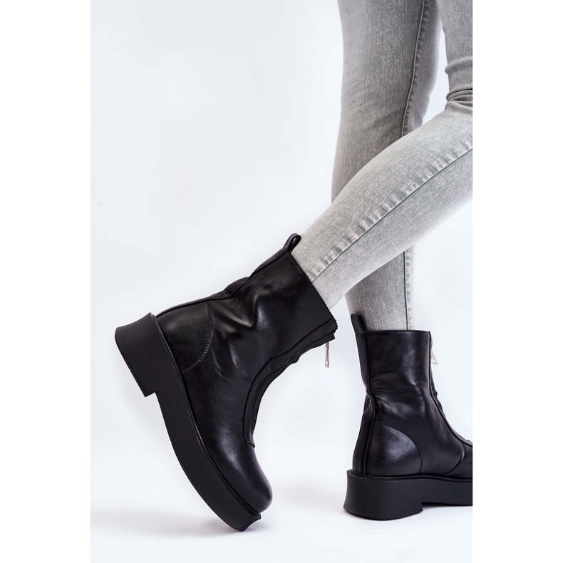 BM Bottes Zippées Pour Femmes Sur La Plateforme Noir Laretto le noir 2