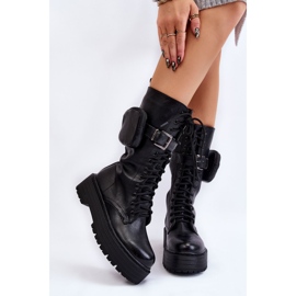 BM Bottes Bov pour femmes avec lacets de rein Noir Lillien 1