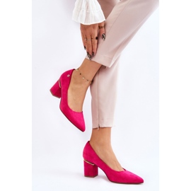 Escarpins à talons hauts en daim classiques avec embellissement Derren fuchsia rose 5