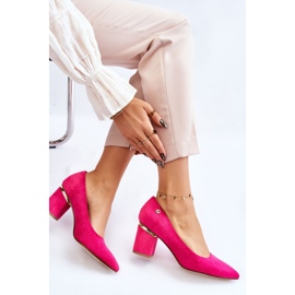 Escarpins à talons hauts en daim classiques avec embellissement Derren fuchsia rose 6