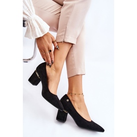 PS1 Escarpins à talons hauts en daim classiques avec embellissement Derren noir le noir 6