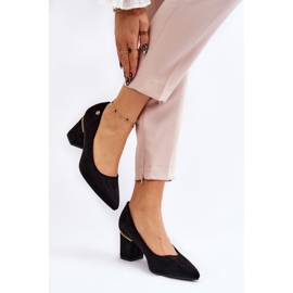 PS1 Escarpins à talons hauts en daim classiques avec embellissement Derren noir le noir 3