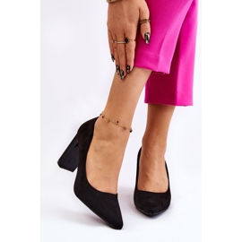 Escarpins En Daim Sur Un Talon à La Mode Noir Estellia 1