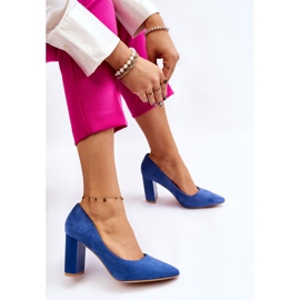 PS1 Escarpins à talons hauts en daim bleu Estellia 5