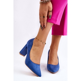 PS1 Escarpins à talons hauts en daim bleu Estellia 1