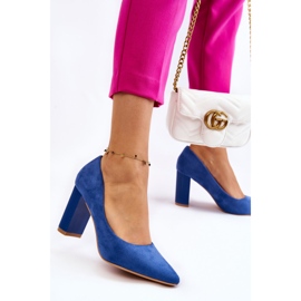 PS1 Escarpins à talons hauts en daim bleu Estellia 2