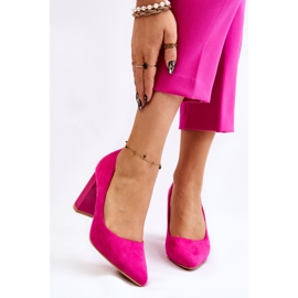 PS1 Escarpins En Daim Sur Un Talon À La Mode Fuchsia Estellia rose 1