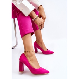 PS1 Escarpins En Daim Sur Un Talon À La Mode Fuchsia Estellia rose 6