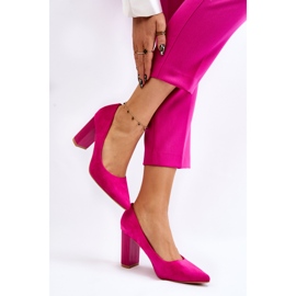 PS1 Escarpins En Daim Sur Un Talon À La Mode Fuchsia Estellia rose 3