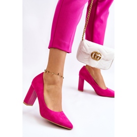PS1 Escarpins En Daim Sur Un Talon À La Mode Fuchsia Estellia rose 2