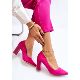 PS1 Escarpins En Daim Sur Un Talon À La Mode Fuchsia Estellia rose 5
