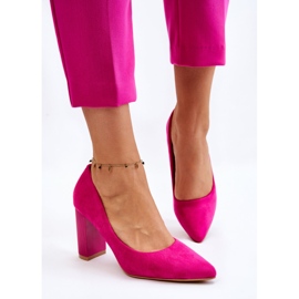 PS1 Escarpins En Daim Sur Un Talon À La Mode Fuchsia Estellia rose 7