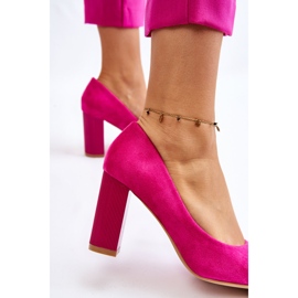 PS1 Escarpins En Daim Sur Un Talon À La Mode Fuchsia Estellia rose 4