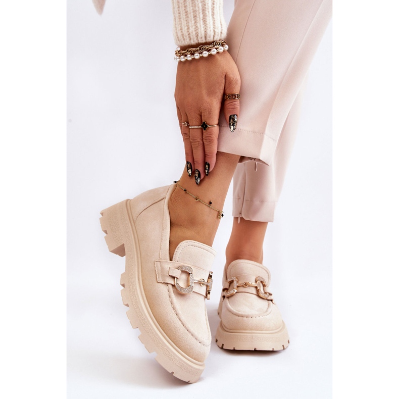 PS1 Chaussures à plateforme en daim pour femmes avec Deira beige 1