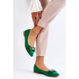 PS1 Ballerines Pointues Femme Avec Nœud Décoratif Vert Lumineux 3