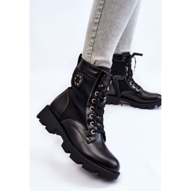 PG1 Bottes Trappeur À Lacets Pour Femmes Avec Réchauffement Noir Nomi 2