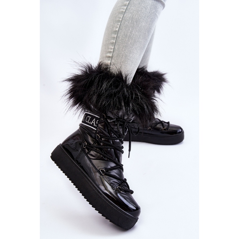 Bottes de neige à lacets pour femmes Noir Santero 1