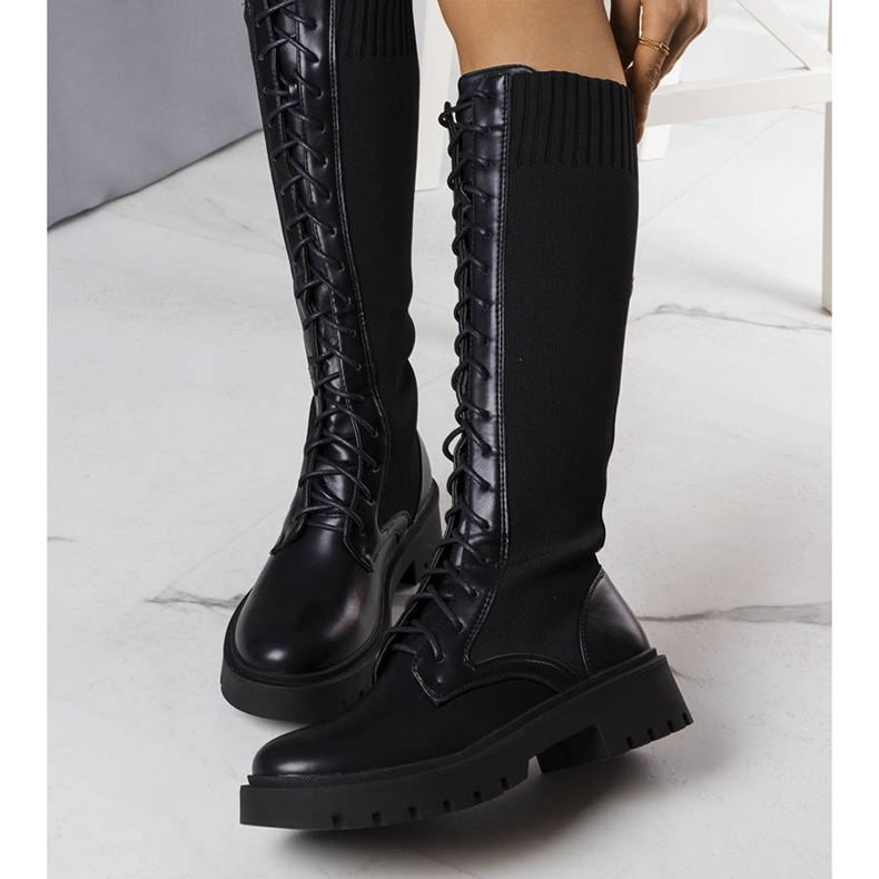 BM Bottes à lacets noires de Monren 2