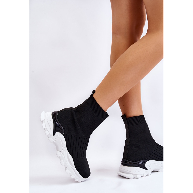 BM Chaussures de sport à chaussettes hautes pour femmes noires Jovie 2